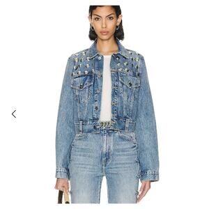 Khaite Rizzo Bryce Studded Denim Jean Jacket NWT Size XS